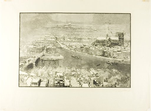 Paris Under Snow, Viewed from the Tower of Saint-Gervais