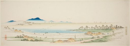 Salt Beach at Gyotoku (Gyotoku shiohama no zu), from an untitled series of famous views of the Edo suburbs