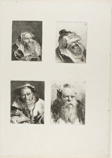 Old Man with a Book, Old Man with His Hat on His Forehead, The Mathematician, Old Man with a Beard