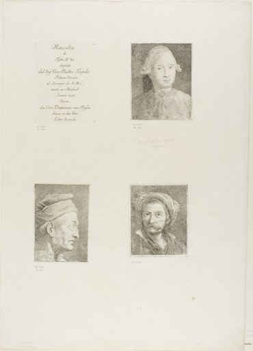 Title Page, Portrait of Giandomenico Tiepolo, Profile of an Old Man, and Old Man with a Turban