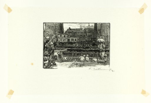 Plaster Unloaders, plate three from Le Long de la Seine et des Boulevards