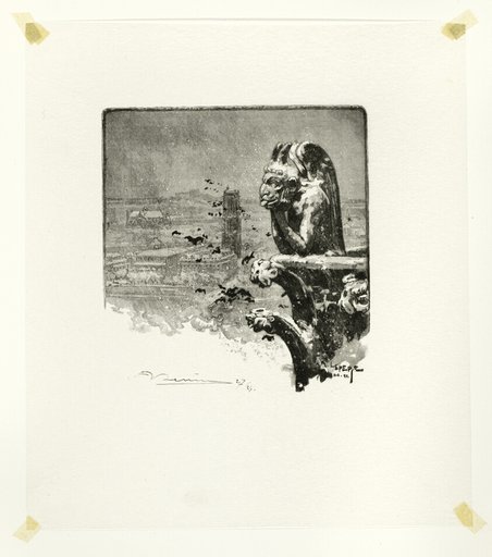 The Vampire of Notre-Dame, plate nine from Le Long de la Seine et des Boulevards