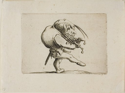 Man Playing a Grill as a Violin, from Varie Figure Gobbi