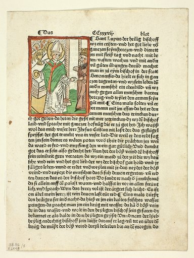 Saint Lupo from Heiligenleben (Lives of the Saints), Plate 5 from Woodcuts from Books of the 15th Century