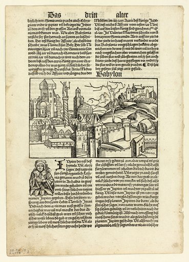 Babylon from Schedel Weltchronik (Schedel's World History), Plate 9 from Woodcuts from Books of the 15th Century