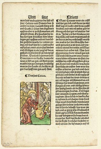 Saint Ciriaco from Heiligenleben (The Lives of Saints), Plate 12 from Woodcuts from Books of the 15th Century