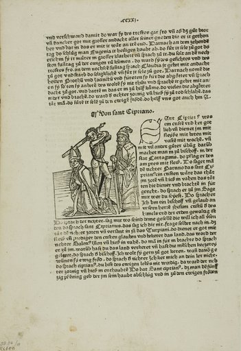 Martyrdom of Saint Cipriano from Heiligenleben (Lives of the Saints), Plate 18 from Woodcuts from Books of the 15th Century