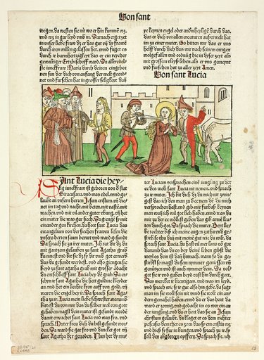 The Martyrdom of Saint Lucy from Heiligenleben, Sommerteil (Lives of the Saints, Summertime), Plate 20 from Woodcuts from Books of the 15th Century