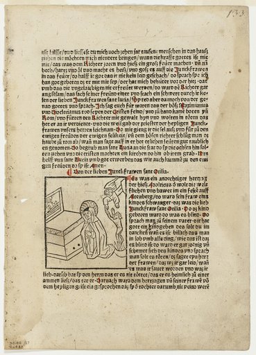 Saint Otilia from Plenarium, Plate 27 from Woodcuts from Books of the 15th Century