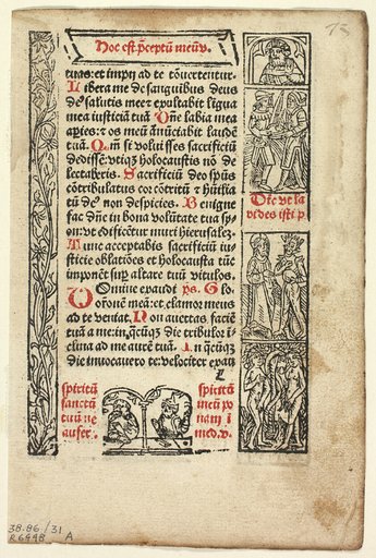 Leaf from Cursus Beate Marie Virginis (The Journey of the Blessed Virgin Mary), Plate 31 from Woodcuts from Books of the 15th Century