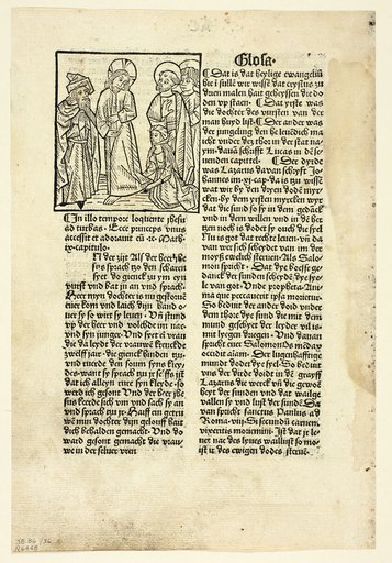 The Woman Healed of an Issue of Blood from Plenarium (also called Deutsche Evangelien und Episteln, or German Gospels and Epistles), Plate 36 from Woodcuts from Books of the 15th Century
