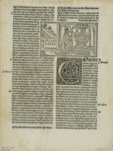King Solomon in Prayer from Biblia cum tabula (also called Biblia Latina or Mallermi’s Bible), Plate 53 from Woodcuts from Books of the 15th Century