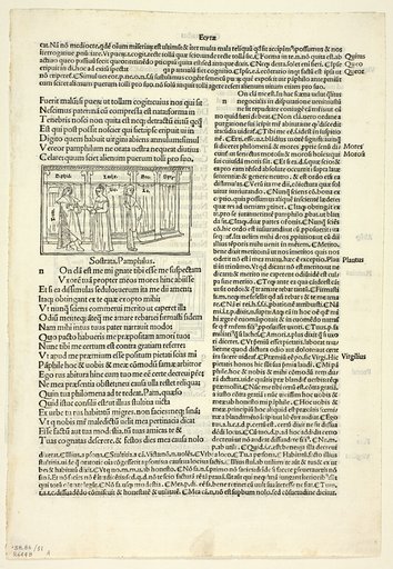 Sostrata, Pamphilus (recto) and Laches, Socrates, Pamphilus (verso) from Comoediae (Comedies), Plate 51 from Woodcuts from Books of the 15th Century