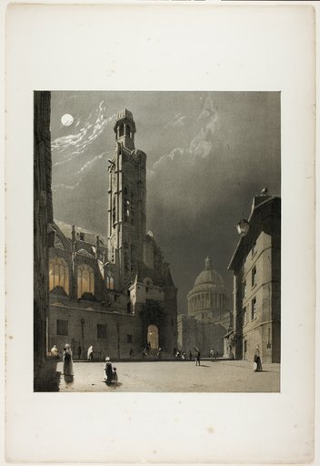 St Etienne du Mont and the Pantheon, Paris, plate 20 from Picturesque Architecture in Paris, Ghent, Antwerp, Rouen, Etc.