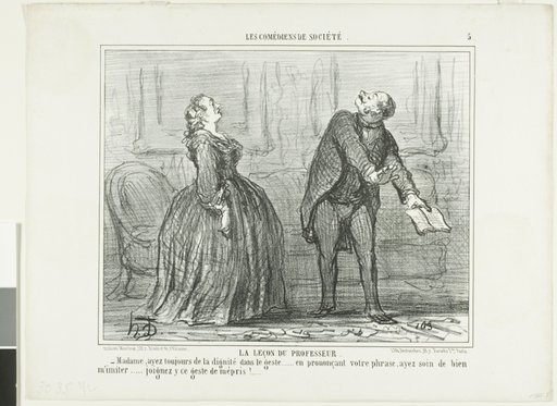 The Lesson of the Professor, plate five from Les Comédiens de Société