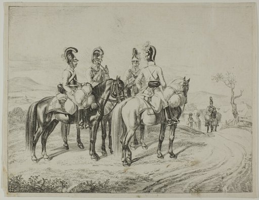 Four Cuirassiers on an Incline