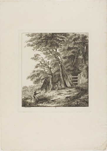 Fishermen with Children, plate two from Paysages Dédiés à M. Warelet