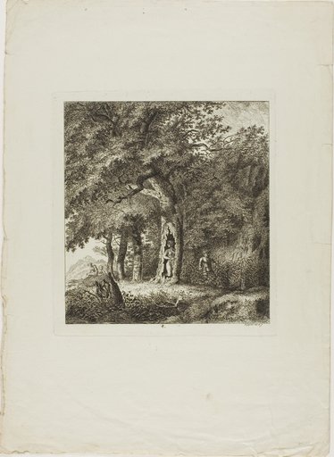 Nymph Hiding in a Tree, plate eight from Paysages Dédiés à M. Warelet