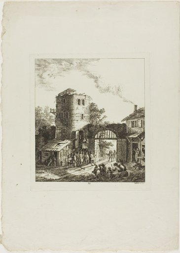 Procession through a Rustic Gate