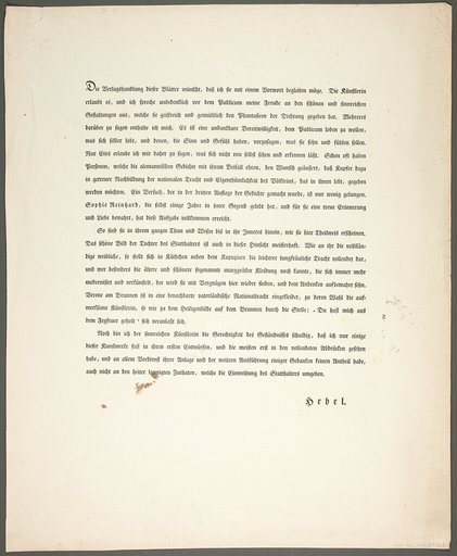 Introduction Page, from the series Poems in the Dialect of the Upper Rhine Region (Zehn Blätter Zu Hebels Alemannischen Gedichten)