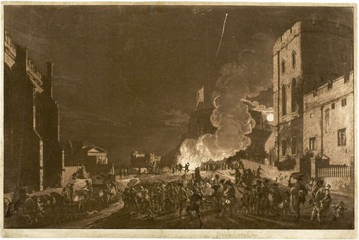 Windsor Castle from the Lower Court on the Fifth of November—Fireworks
