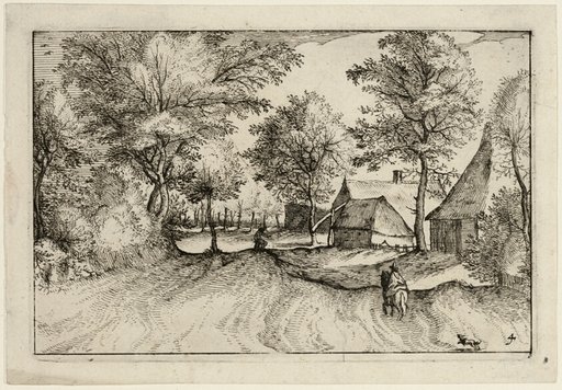 Village Road, plate four after Pictures of Farms, Country Houses and Rustic Villages (Praediorum villarum et rusticarum casularum icones)