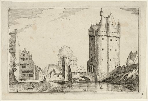 Town Gate, plate two after Pictures of Farms, Country Houses and Rustic Villages (Praediorum villarum et rusticarum casularum icones)