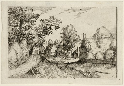 A Village Road, plate seven after Pictures of Farms, Country Houses and Rustic Villages (Praediorum villarum et rusticarum casularum icones)