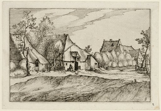 Farms in a Village, plate eight after Pictures of Farms, Country Houses and Rustic Villages (Praediorum villarum et rusticarum casularum icones)