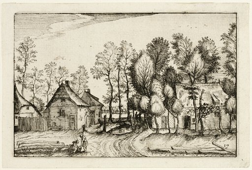 Landscape with Hewed Trees, plate seventeen after Pictures of Farms, Country Houses and Rustic Villages (Praediorum villarum et rusticarum casularum icones)
