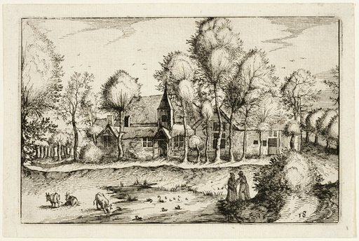 A Pond, plate eighteen after Pictures of Farms, Country Houses and Rustic Villages (Praediorum villarum et rusticarum casularum icones)