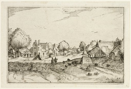 Village Road, plate twenty after Pictures of Farms, Country Houses and Rustic Villages (Praediorum villarum et rusticarum casularum icones)