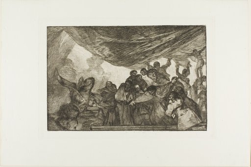 Without commending himself either to God or the devil, plate 15 from Los Proverbios