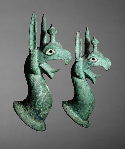 Pair of Protomes Depicting the Forepart of a Griffin