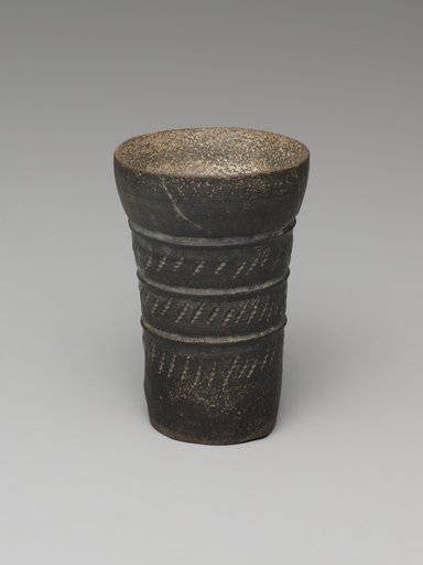 Tall Cup with Diagonal Slashes