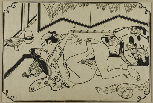 A sheet from a shunga album