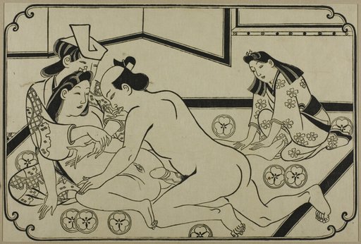 A sheet from a shunga album