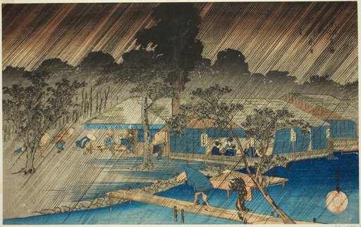 Evening Shower at the Bank of Tadasu River (Tadasugawara no yudachi), from the series "Famous Places in Kyoto (Kyoto meisho no uchi)"