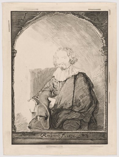 Portrait of a Man in an Armchair, from Collection d'imitations de Dessins d'après les Principaux Maîtres Hollandais et Flamands