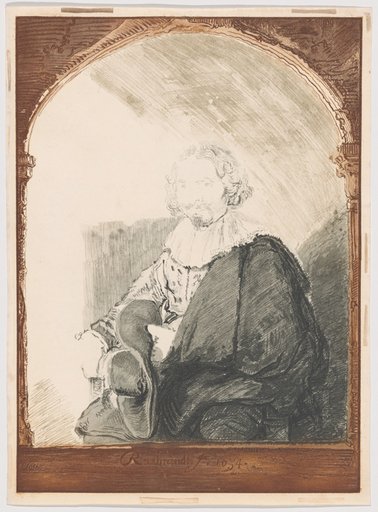 Portrait of a Man in an Armchair, from Collection d'imitations de Dessins d'après les Principaux Maîtres Hollandais et Flamands