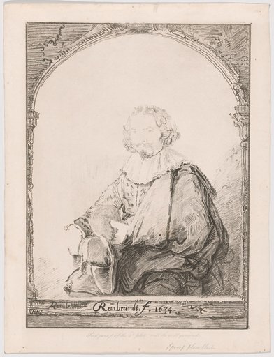 Portrait of a Man in an Armchair, from Collection d'imitations de Dessins d'après les Principaux Maîtres Hollandais et Flamands