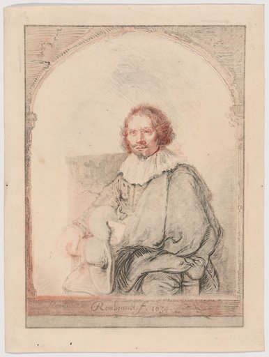Portrait of a Man in an Armchair, from Collection d'imitations de Dessins d'après les Principaux Maîtres Hollandais et Flamands
