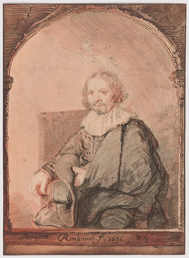 Portrait of a Man in an Armchair, from Collection d'imitations de Dessins d'après les Principaux Maîtres Hollandais et Flamands