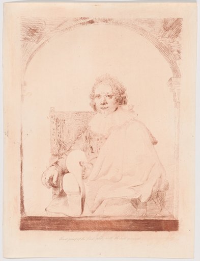 Portrait of a Man in an Armchair, from Collection d'imitations de Dessins d'après les Principaux Maîtres Hollandais et Flamands