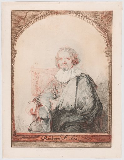 Portrait of a Man in an Armchair, from Collection d'imitations de Dessins d'après les Principaux Maîtres Hollandais et Flamands