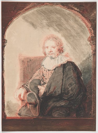Portrait of a Man in an Armchair, from Collection d'imitations de Dessins d'après les Principaux Maîtres Hollandais et Flamands