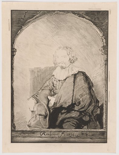 Portrait of a Man in an Armchair, from Collection d'imitations de Dessins d'après les Principaux Maîtres Hollandais et Flamands