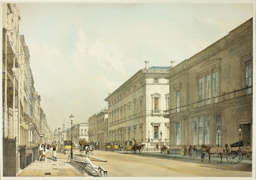 The Club Houses and Pall Mall, plate thirteen from Original Views of London as It Is