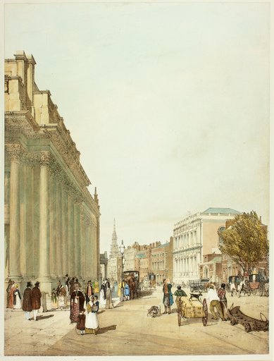 Board of Trade, Whitehall, from Downing Street, plate eight from Original Views of London as It Is