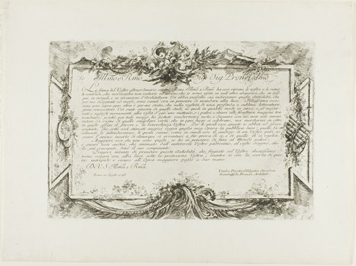 Dedication to Giovanni Bottari, from Some Views of Triumphal Arches and other monuments